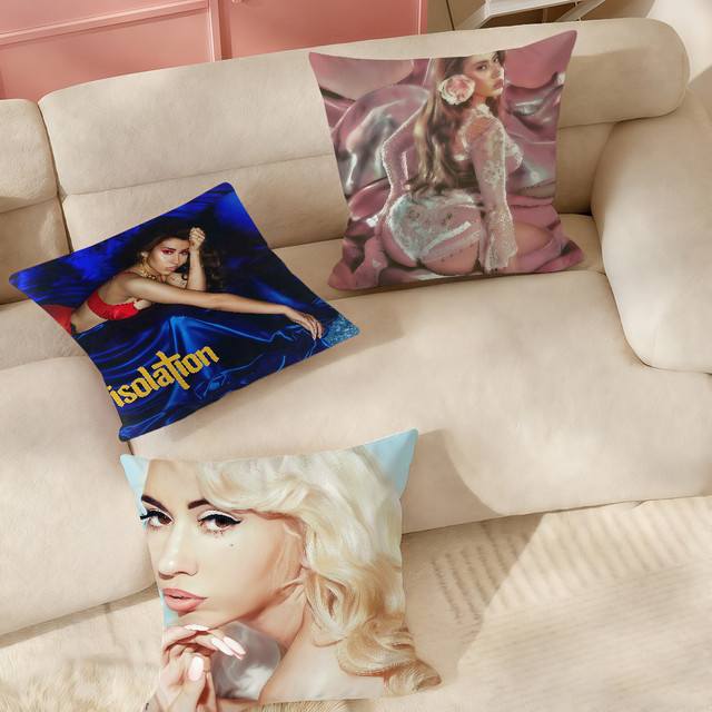 Singer Pop K-Kali Uchis Kissenbezug in Blau, quadratisch - Bild 1