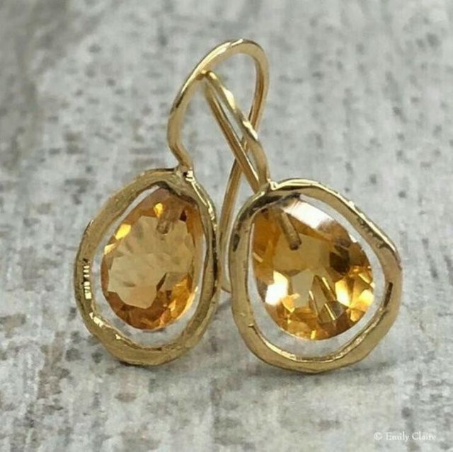 YIRAN Hängeohrringe Kupfer, Gold, Zirkonia, Damen - Bild 1