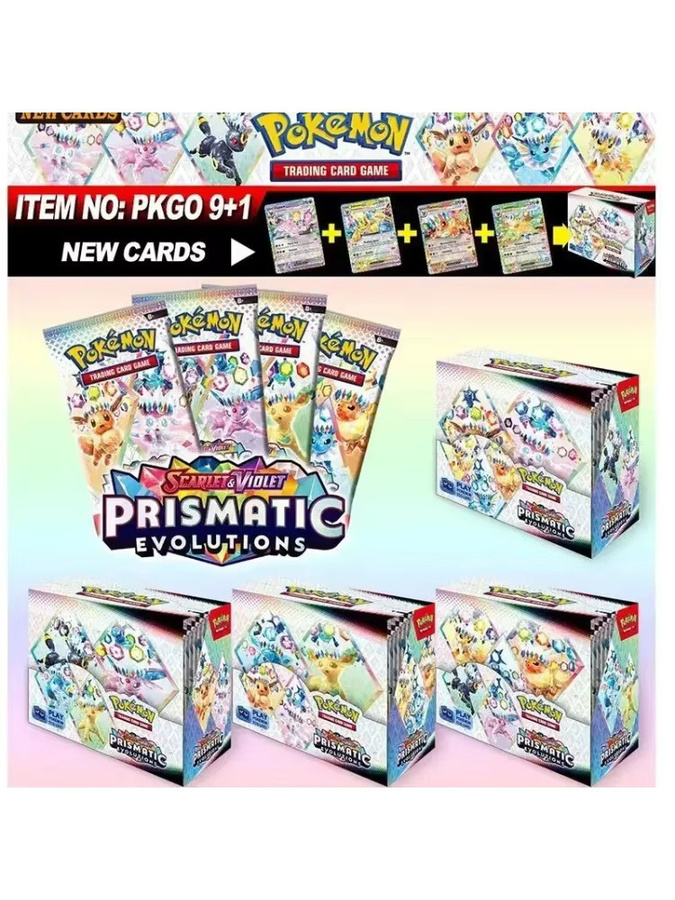 Pokémon Destined Rivals Prismatic Evolutions Scarlet Violet 151 Paldean, Englische Booster-Kampfkarten, 360 Stück - Bild 1