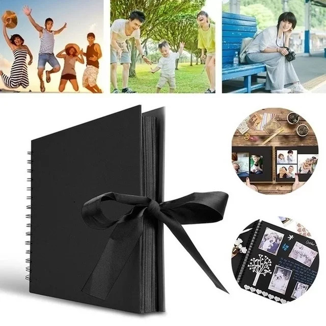 DIY-Fotoalbum zum Basteln als Erinnerungsbuch in Gelb und Schwarz für Hochzeit oder Jahrestag - Bild 1