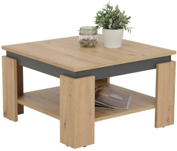 Couchtisch Hela Tim III in Eiche Anthrazit modern B/T/H: 68 x 68 x 41 cm - Bild 1