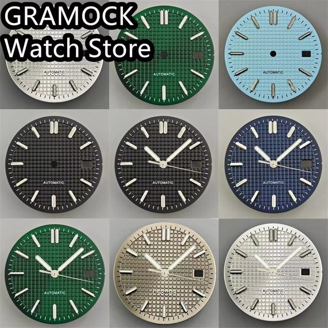 GRAMOCK Zifferblatt, 31 mm, schwarz, weiß, grau, blau, grün, Unisex - Bild 1