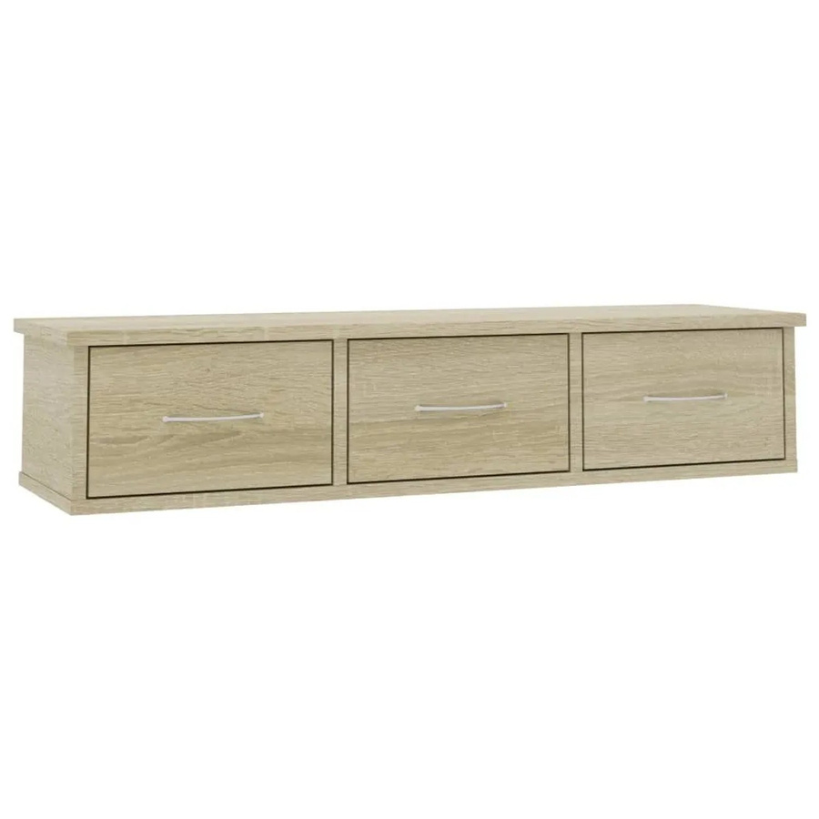 vidaXL Wand-Schubladenregal aus Holzwerkstoff in Sonoma-Eiche, Braun, B/T/H: 88 x 26 x 18,5 cm - Bild 2