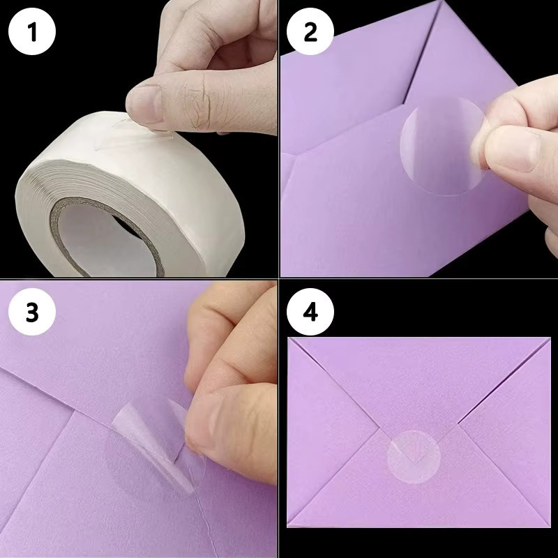 500 runde transparente PVC-Aufkleber für Einzelhandelsverpackungen und Umschlagversiegelungen in 1 Zoll und 1,5 Zoll - Bild 4