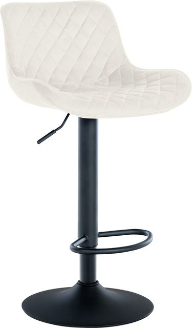 CLP Barhocker Minosa Drehstuhl mit Fußstütze aus Metall, gesteppt, beige - Bild 1