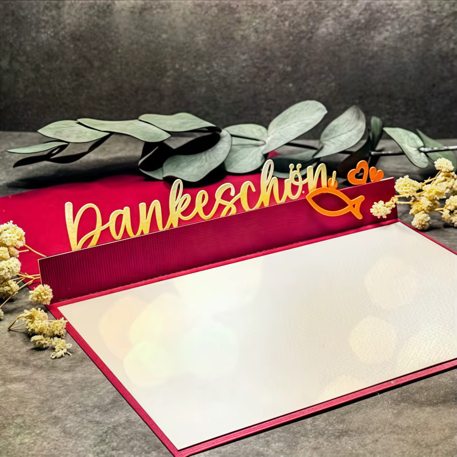 Metall-Stanzformen Dankeschön in Silber für DIY Scrapbooking und Kartenherstellung - Bild 4