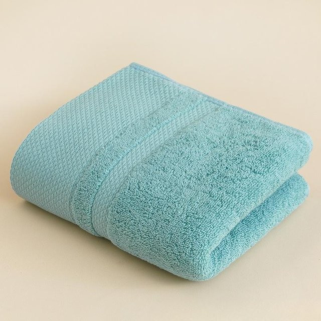Saugfähiges Gesichtstuch aus verdickter gekämmter Baumwolle von Yiran Furniture, einfarbig, Blau/Türkis, B: 35 cm, L: 75 cm - Bild 1