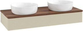 V&B Antao Waschtischunterschrank mit Frontstruktur und LED-Beleuchtung, Wandmontage, Grau lackiert, B: 120 cm, H: 19 cm, T: 50 cm - Bild 1