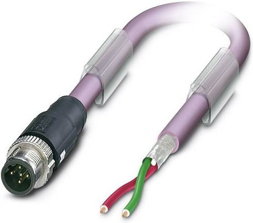 Phoenix Contact 1518025 Sensor-Aktor-Datensteckverbinder M12 Stecker gerade 2,00 m mit 2 Polen in Purple/Multicolor - Bild 1