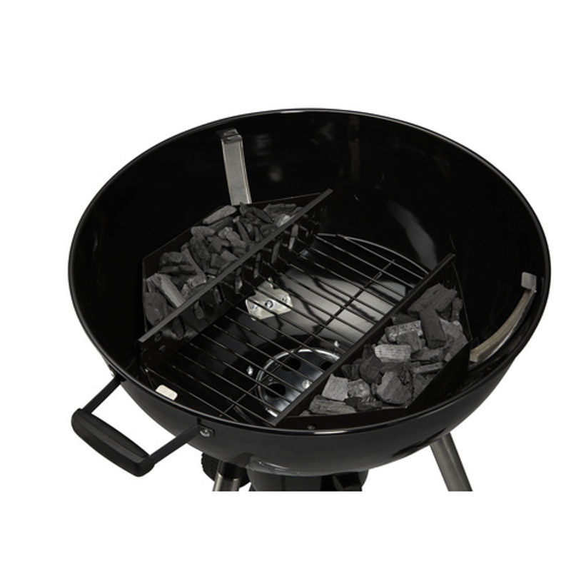 THOR Nashville Kugelgrill aus Edelstahl als Holzkohlegrill in Schwarz mit Thermometer und Rädern, Grillfläche: Ø 53,5 cm - Bild 2