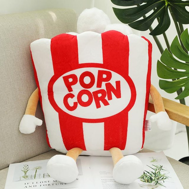 Yiran toy Fast Food Plüschtier, Burger Pommes Pizza Popcorn, Puppe Kissen - Bild 1