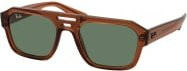 Ray-Ban RB 4397 Sonnenbrille, Quadratisch, Vollrand, Kunststoff, Unisex, Brown, Green - Bild 1