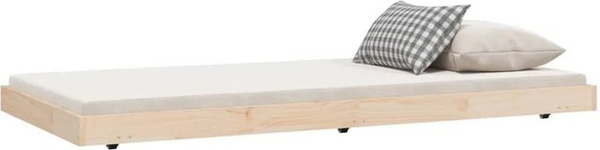 vidaXL Massivholzbett aus Kiefer in Braun ohne Matratze B/T/H: 90 x 190 cm