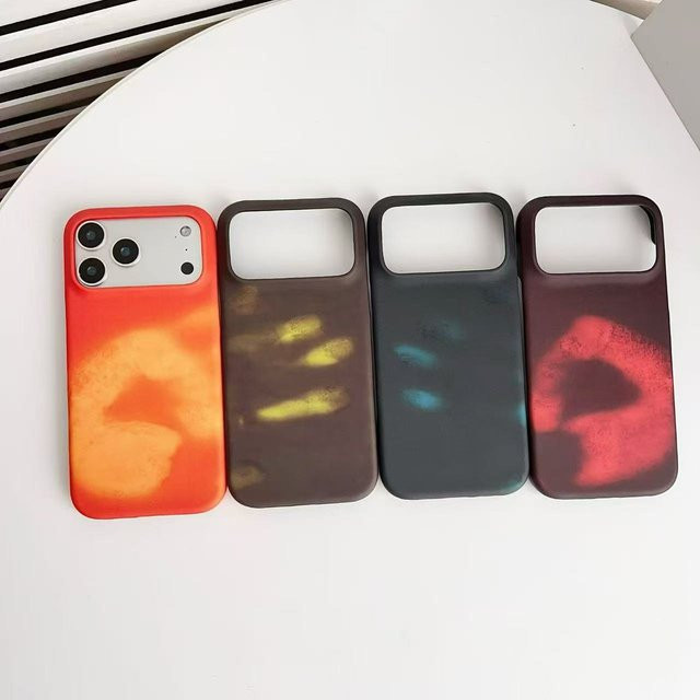 Stoßfeste temperaturwechselnde Handyhülle für iPhone 17 Pro Max bis iPhone 11 in Mehrfarbig (Rot, Orange) - Bild 1
