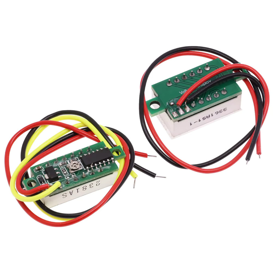Digitales Mini-Voltmeter mit LED-Anzeige für DC 0-100 V, 2-Leiter und 3-Draht Messgerät in Grün - Bild 2