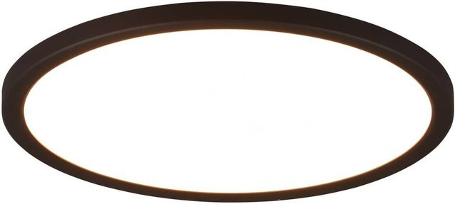 Reality LED-Deckenleuchte Aureo, Schwarz Matt, Kunststoff, Durchmesser: 29 cm, Höhe: 2,5 cm - Bild 1