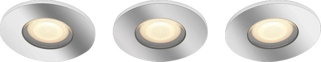 Philips Hue Adore White Ambiance Badezimmer-Einbaustrahler rund in Chrom mit Dimmer, 3er-Pack - Bild 1
