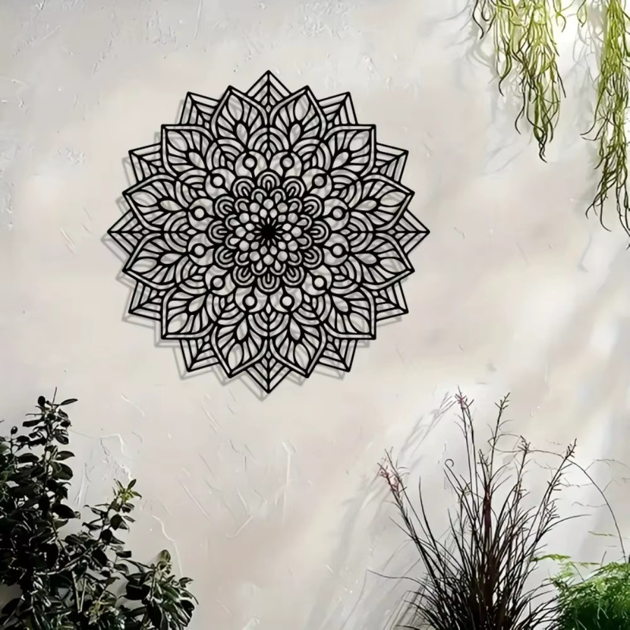 CIFBUY Mandala Metall-Wandkunst Lotus-Skulptur zur Wandmontage für moderne Heimdekoration - Bild 3