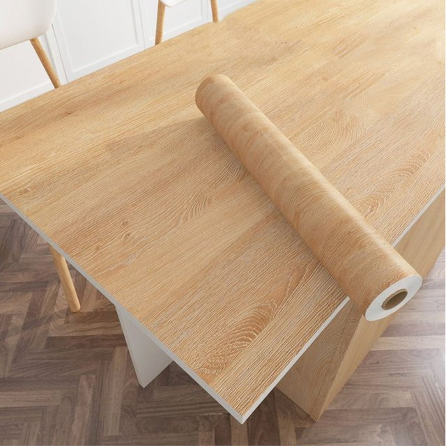 Selbstklebende Vinyl-Klebefolie für Möbel in Weißer Holzoptik, Breite: 55 cm, Länge: 3 m - Bild 1