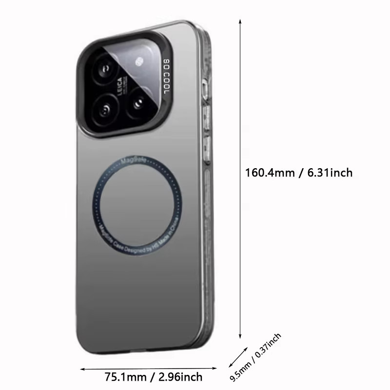Gusakov Handyhülle für Xiaomi 15T Pro, 14T, Mi 13T Pro und Poco X6/M6/X7 Pro in Grau mit MagSafe für kabelloses Laden, matte und stoßfeste Abdeckung - Bild 2