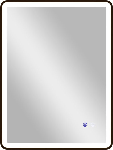 HOMCOM LED-Badezimmerspiegel mit Beleuchtung und schwarzem Rahmen, B: 80 cm, H: 60 cm, dimmbar mit 3 Farbtemperaturen, Anti-Beschlag und Memory-Funktion - Bild 1