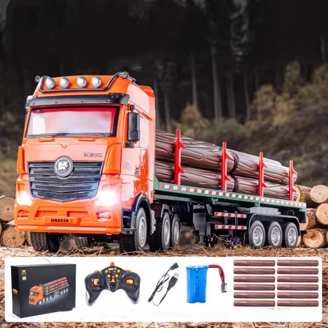 HUINA Holz Transporter Lkw, 1/18, ferngesteuert, mit Licht und Sound - Bild 1