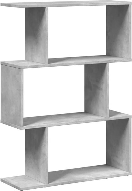 vidaXL Raumteiler-Bücherregal mit 3 Fächern in Betongrau, B/T/H: 70 x 24 x 97 cm - Bild 1
