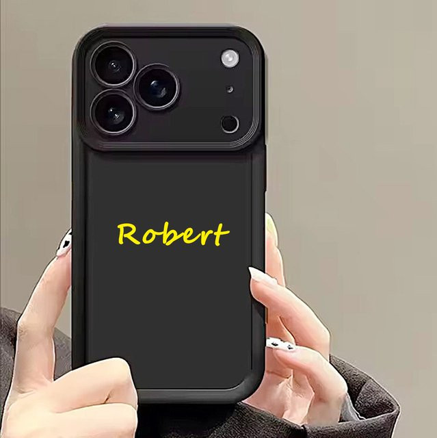 Personalisierte Silikon-Schutzhülle für dein iPhone (Modelle: iPhone 17 Air bis iPhone 11) stoßfest und weich in Schwarz oder Weiß - Bild 1