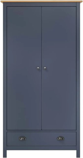 vidaXL Kleiderschrank aus Kiefernholz mit 2 Türen in Grau und Braun, B/T/H: 89 x 50 x 170 cm - Bild 1