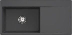 Villeroy & Boch Spüle Subway Style 60 Flat bündig Einbau links in Grau aus Keramik mit Ablaufgarnitur - Bild 1