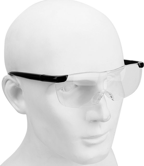 DIYWORK Lupen-Arbeitsbrille mit 1,6-facher Vergrößerung und 250-Grad-Presbyopie-Schutz in Schwarz und Clear - Bild 1