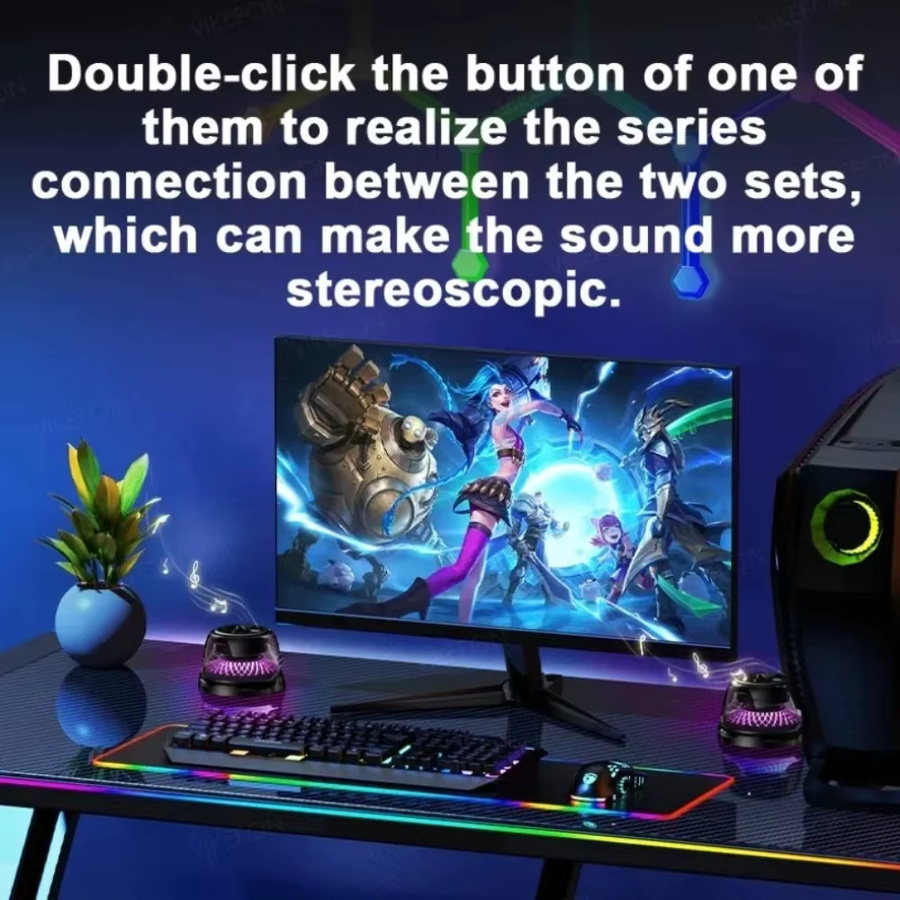Opansten 2-in-1 Bluetooth-Lautsprecher mit magnetischem kabellosem Ladegerät und Handyhalterung für MagSafe, RGB Musik-Rhythmus-Player, Mini-Soundbox in Schwarz oder Weiß - Bild 3