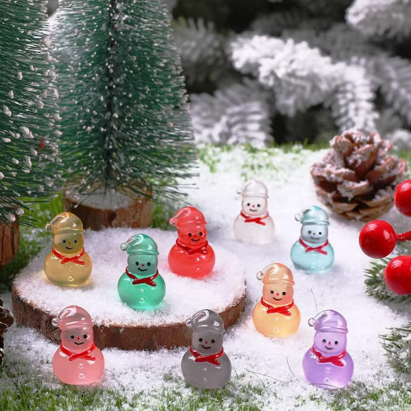 XMSJ Schneemann-Figuren, leuchtende Mini-Weihnachts-Figuren, 10–50 Stück - Bild 5