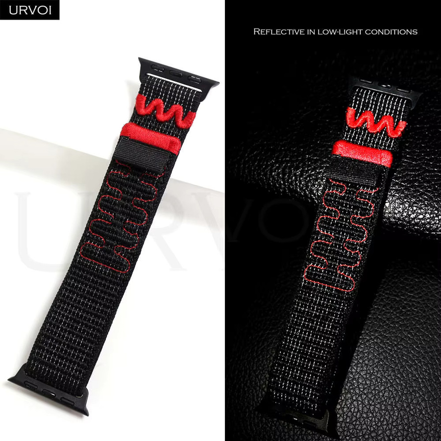 URVOI Uhrenarmband Nylon-Klettverschluss, Schwarz, Unisex - Bild 3