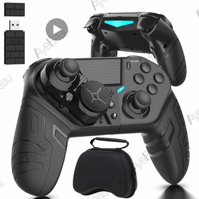 AyeBeau Bluetooth USB Gamepad Schwarz für PlayStation PS4, PS3, Android, PC und Mobile Geräte - Bild 1