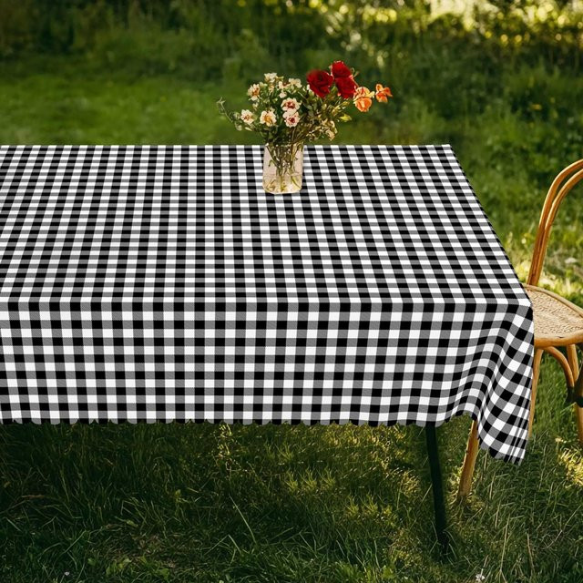 Wasserdichte rechteckige Tischdecke von JMG Household Supplies mit USA Flaggen- und Blumenmuster in Grau, B/T: 140 x 180 cm - Bild 1