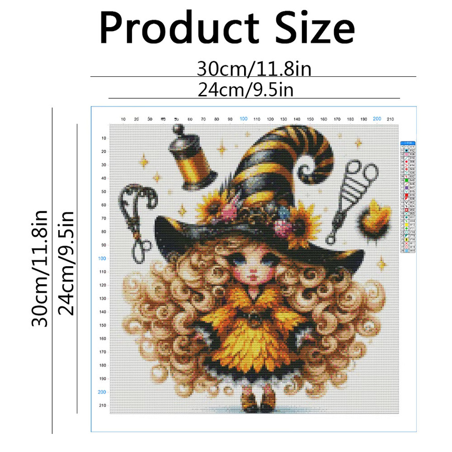 EverShine Kreuzstich Leinwand mit Mädchen-Porträt als Stickerei-Zubehör für deine Handarbeit in Multicolour - Bild 2