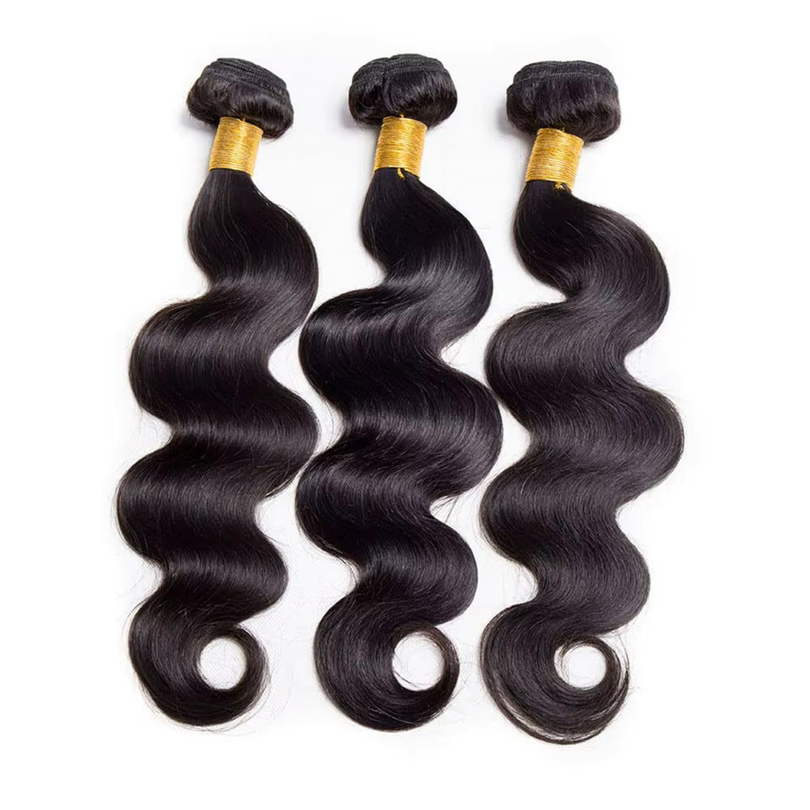 FIUMER Body Wave Echthaar-Bündel, Brasilianisches Jungfrauenhaar, Schwarz - Bild 9