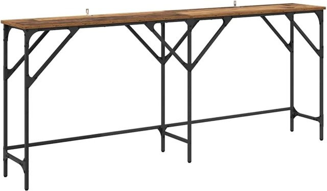 vidaXL Konsolentisch im industriellen Design aus Holzwerkstoff und Stahl, Farbe Braun, B/T/H: 180 x 29 x 75 cm - Bild 1