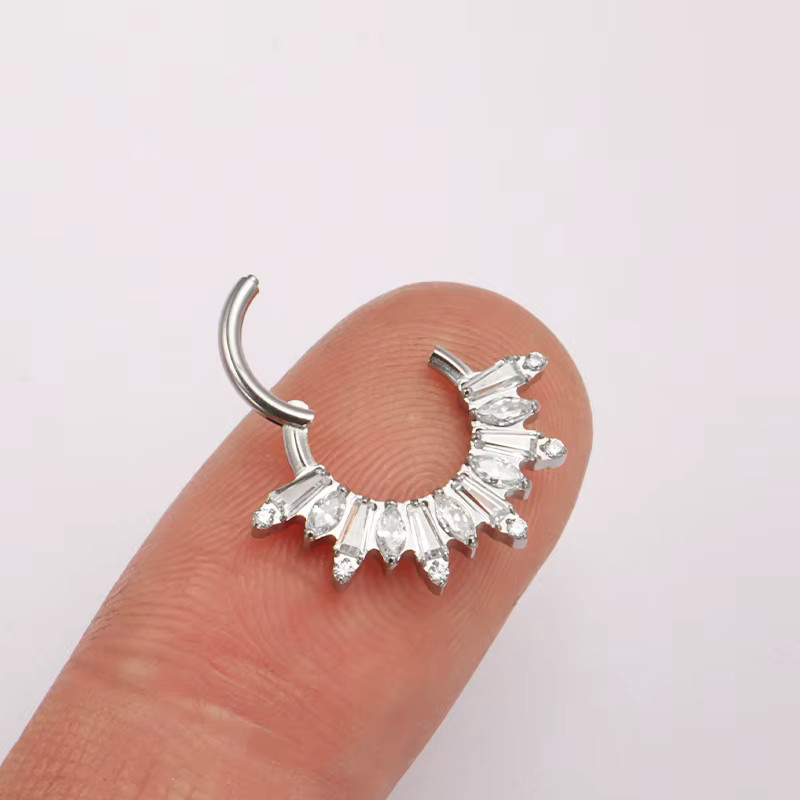 ZOORBODY JEWELRY Nasenring Titan, Zirkonia, Silber, Unisex - Bild 2