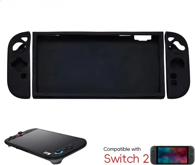 Silikon-Schutzhülle für die NS 2 Konsole in Schwarz – weiche und rutschfeste Hülle mit Handgriff für dein Game-Controller-Zubehör - Bild 1