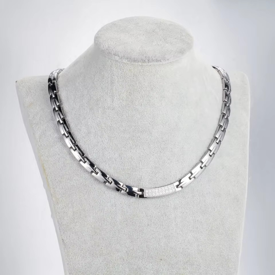 ARADOO Halskette Edelstahl, Zirkonia, Silber, Unisex - Bild 2