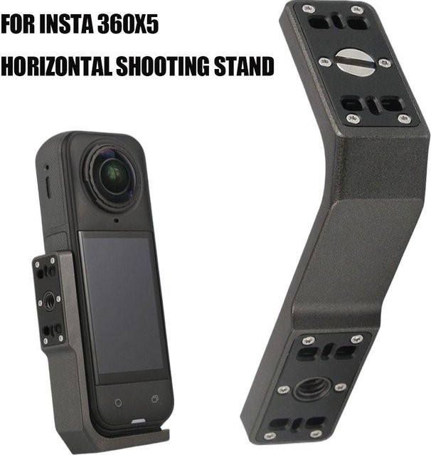 Insta360 Schnellspanner-Halterung in Schwarz für Insta360 X3, X4 und X5 mit L-förmigem Adapter für horizontale und vertikale Aufnahmen - Bild 1