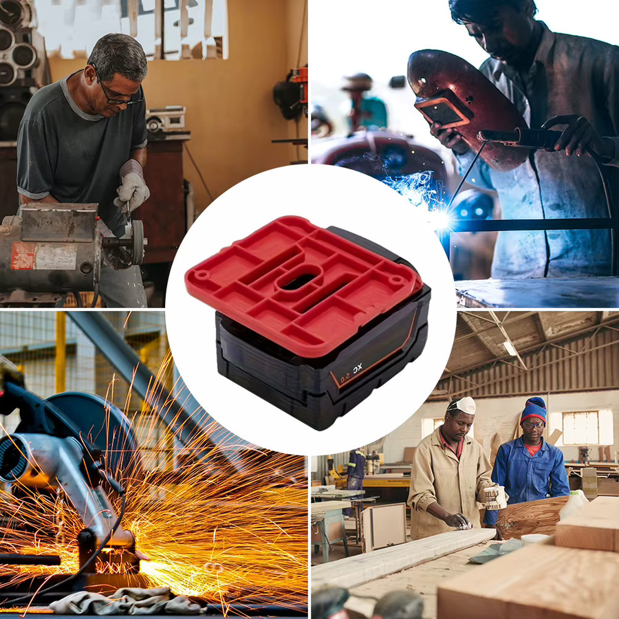 5 Stück Milwaukee M18 18V Batteriehalterung rote Wandhalterung für Lithium-Akkus - Bild 4