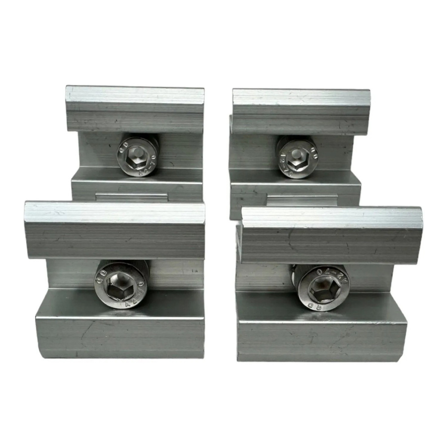 Jet-Line 4er-Set Mittelklemmen zur Dachbefestigung für Solarpanele aus Aluminium in Silber, Breite: 3 cm - Bild 2