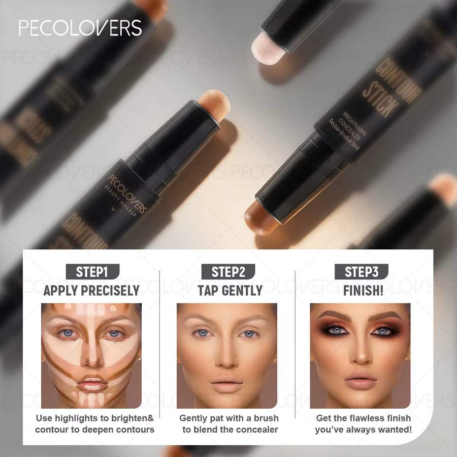 PECOLOVERS Doppelseitiger Concealer-Stift, Unisex - Bild 3