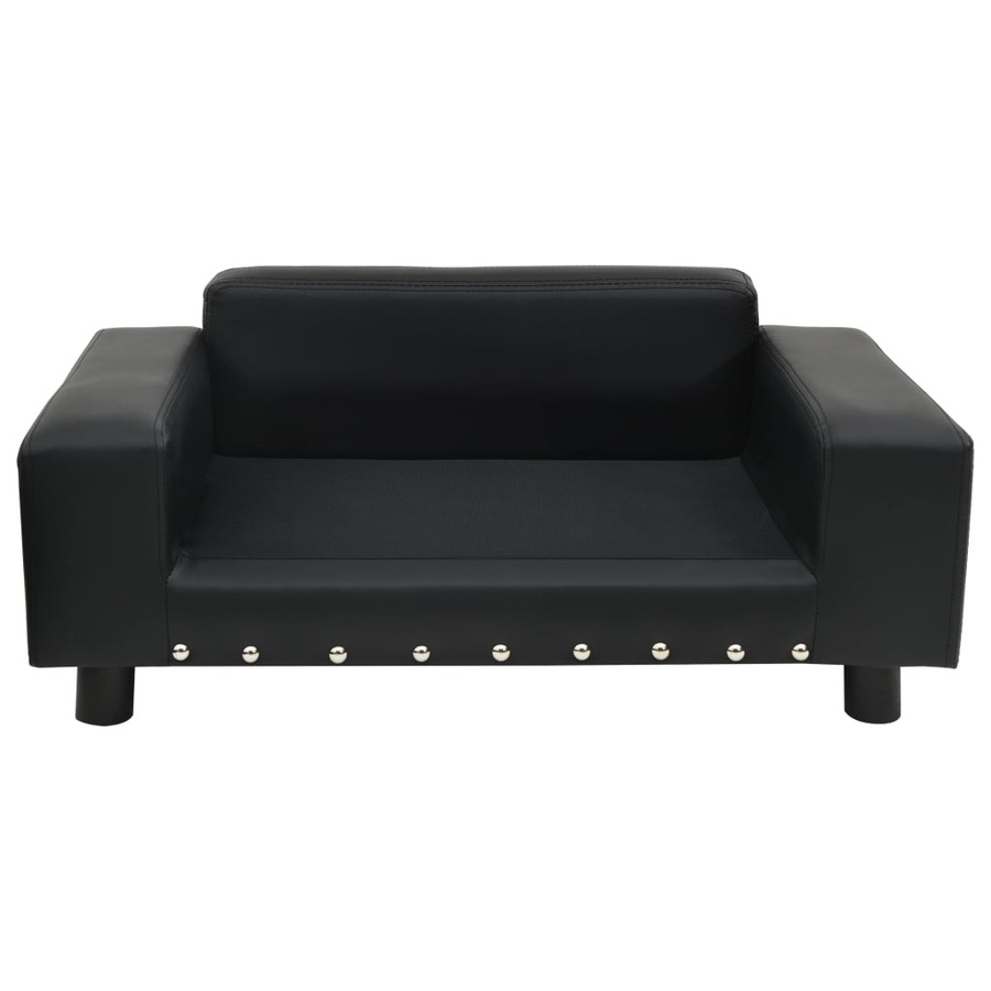 Vidaxl Hundesofa in Schwarz aus Plüsch und Kunstleder, B/T/H: 81 x 43 x 31 cm - Bild 2