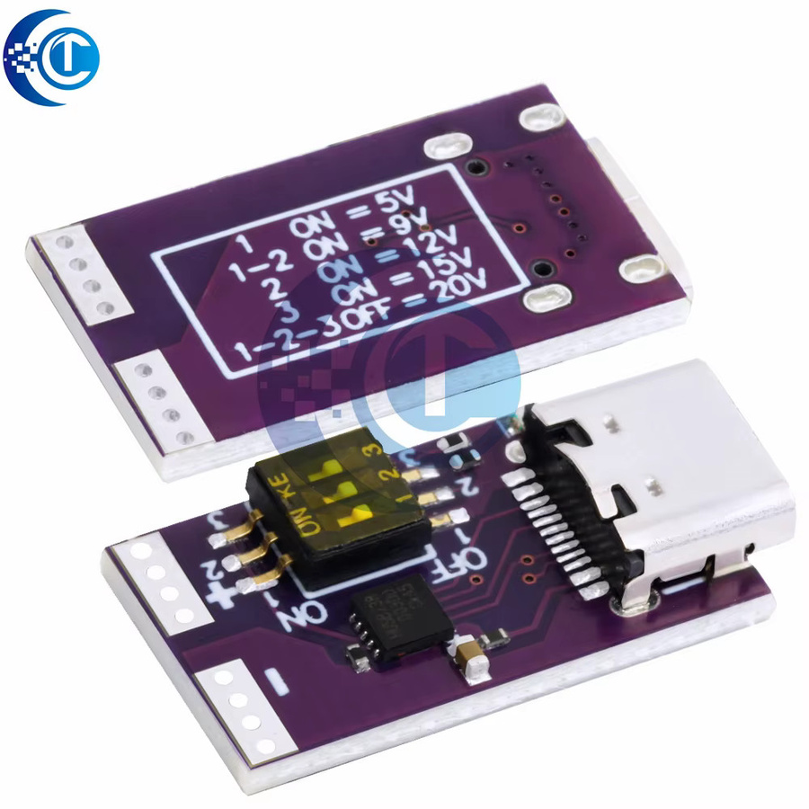 EGBO 100W Typ-C PD Schnellladegerät Decoy Board mit fester Ausgangsleistung für DC Laptop, Motor und LED-Licht, lila - Bild 3