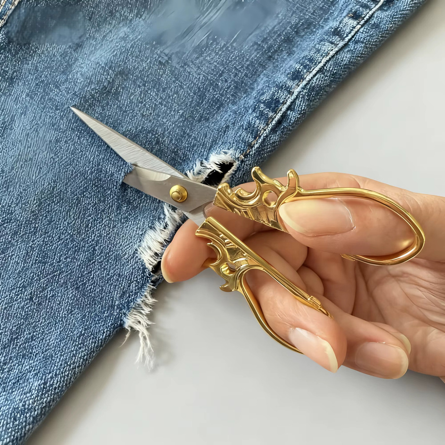Professionelle Vintage Stickerei-Schere aus Edelstahl für Handarbeiten und DIY-Projekte - Bild 3