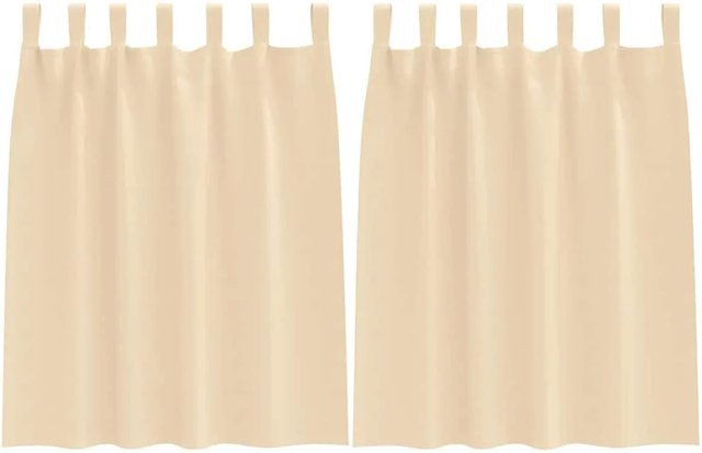 vidaXL Verdunkelungsvorhang aus Polyester in Beige mit Ringen und thermischer Isolierung, Breite: 140 cm - Bild 1